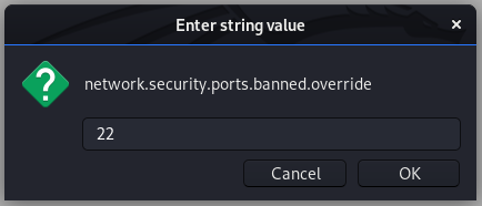 Adding 22 to the list of allowed ports